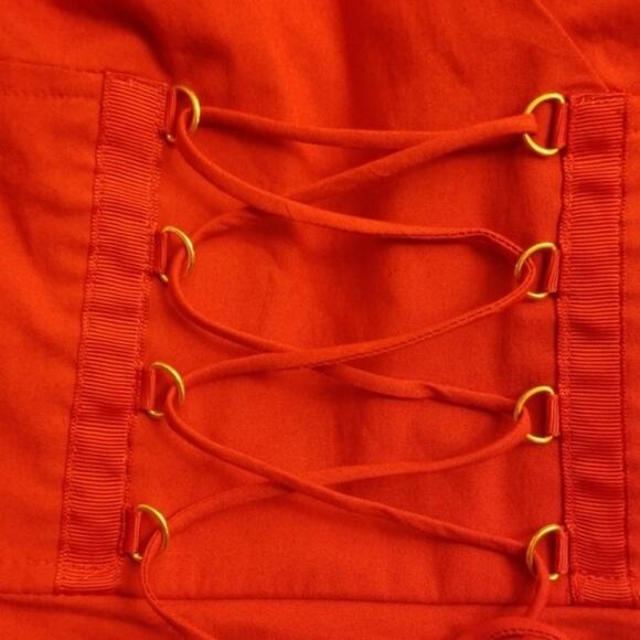 Express Red Volume Sleeve Corset Front Blouse Top sz XS - Picture 4 of 8